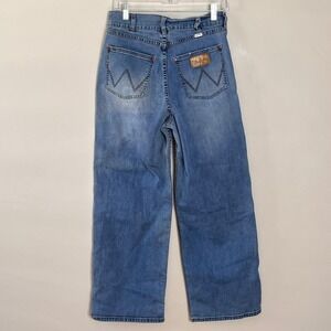Billabong x Wrangler Womens 30 Blue Denim High-Rise Wide Leg Jeans Retro